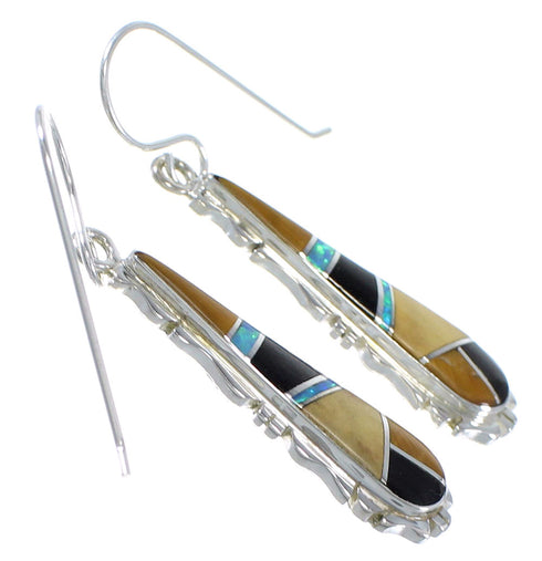 Multicolor Inlay And Sterling Silver Earrings EX41065
